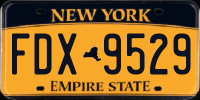 NY license plate FDX9529