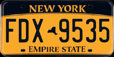 NY license plate FDX9535