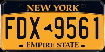 NY license plate FDX9561