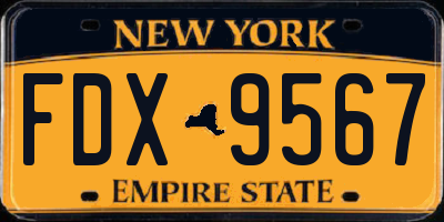 NY license plate FDX9567