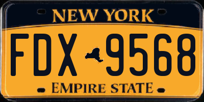 NY license plate FDX9568