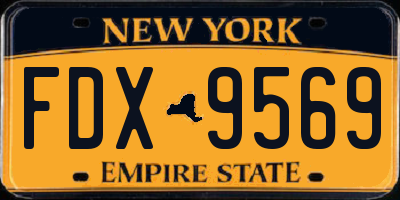 NY license plate FDX9569