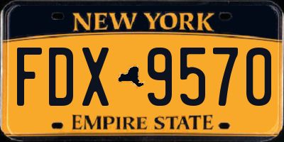 NY license plate FDX9570