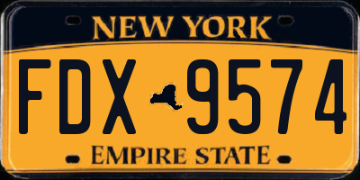 NY license plate FDX9574