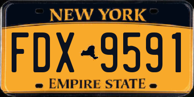 NY license plate FDX9591