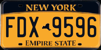 NY license plate FDX9596