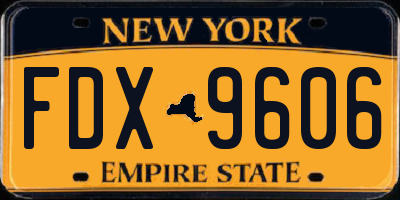 NY license plate FDX9606