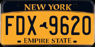 NY license plate FDX9620