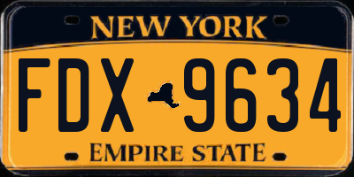 NY license plate FDX9634