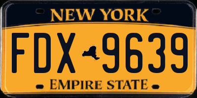 NY license plate FDX9639