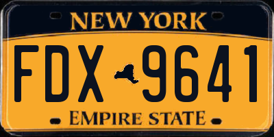 NY license plate FDX9641