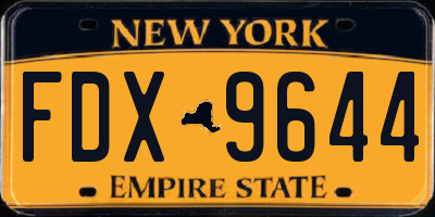 NY license plate FDX9644