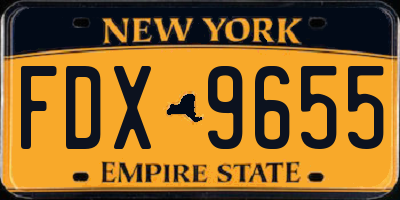 NY license plate FDX9655