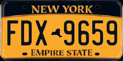 NY license plate FDX9659