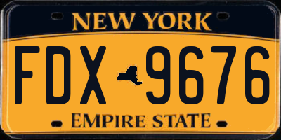 NY license plate FDX9676