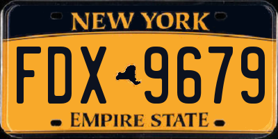NY license plate FDX9679