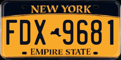 NY license plate FDX9681