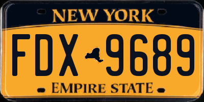 NY license plate FDX9689