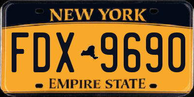 NY license plate FDX9690