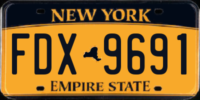 NY license plate FDX9691