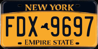NY license plate FDX9697