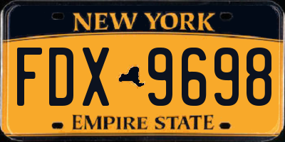 NY license plate FDX9698