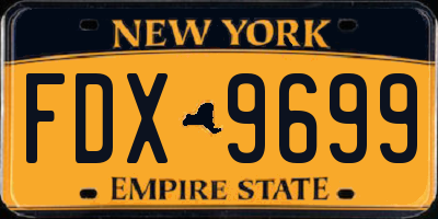 NY license plate FDX9699