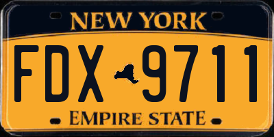 NY license plate FDX9711