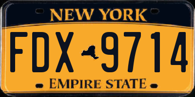 NY license plate FDX9714