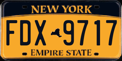 NY license plate FDX9717