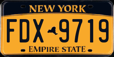 NY license plate FDX9719