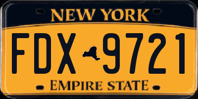 NY license plate FDX9721