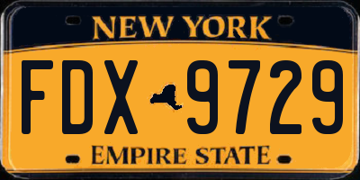 NY license plate FDX9729