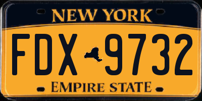 NY license plate FDX9732