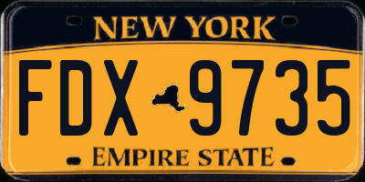 NY license plate FDX9735