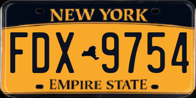 NY license plate FDX9754