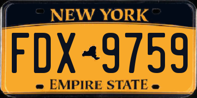 NY license plate FDX9759