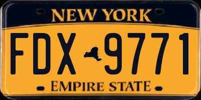 NY license plate FDX9771