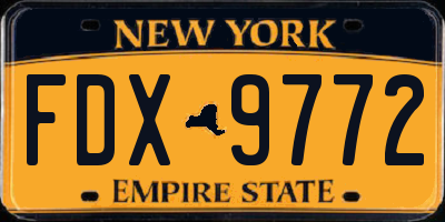 NY license plate FDX9772