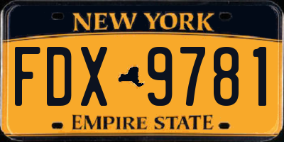 NY license plate FDX9781