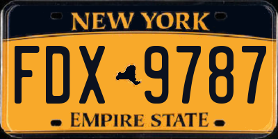 NY license plate FDX9787