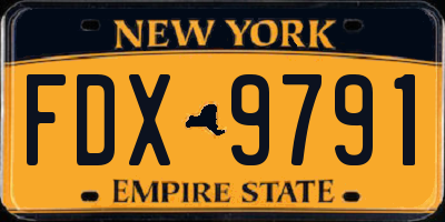 NY license plate FDX9791