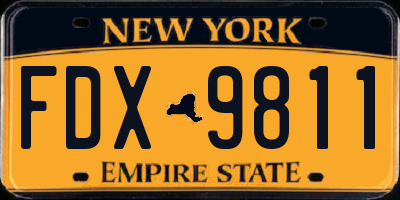NY license plate FDX9811