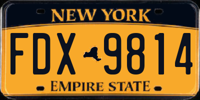 NY license plate FDX9814