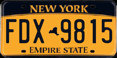 NY license plate FDX9815