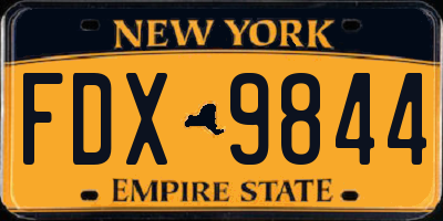 NY license plate FDX9844