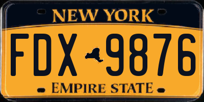 NY license plate FDX9876