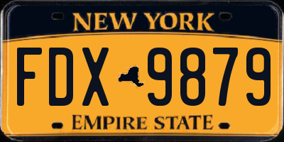 NY license plate FDX9879