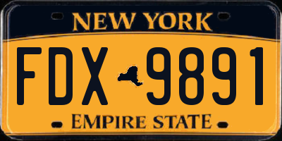 NY license plate FDX9891