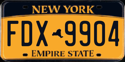 NY license plate FDX9904